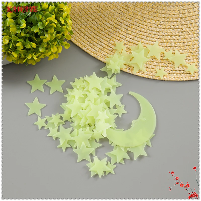 201Pcs 3D Luminous Stars Sticker Fluorescent Glow In The Dark Stars