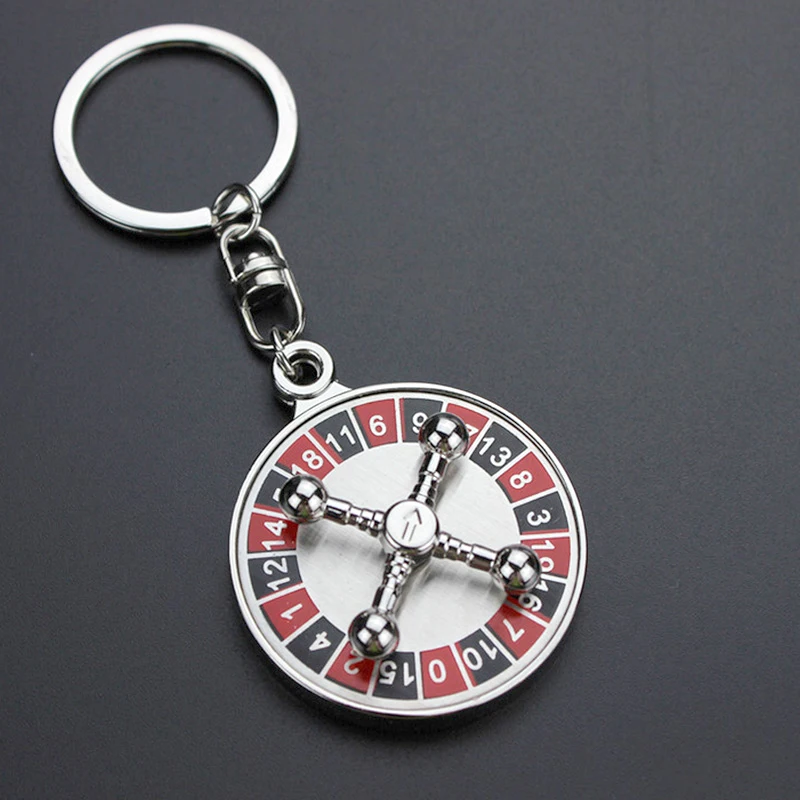 MOTERCROSS Russian Roulette Keychain Rotatable Plane Key Chain