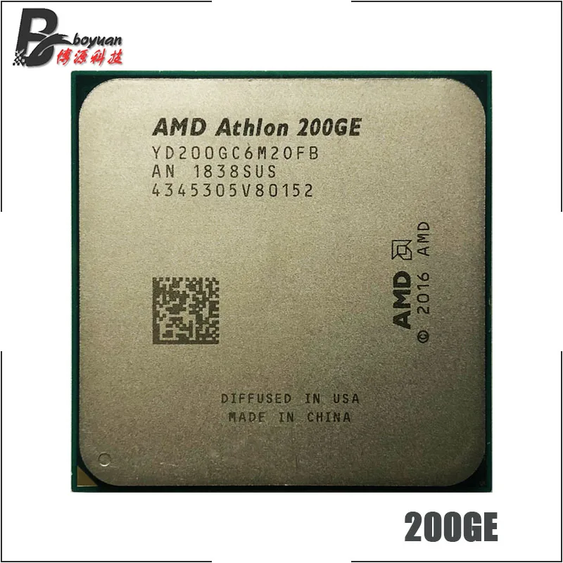 Процессор AMD Athlon 200GE X2 200GE 3,2 GHz двухъядерный четырехъядерный процессор YD200GC6M2OFB Socket AM4