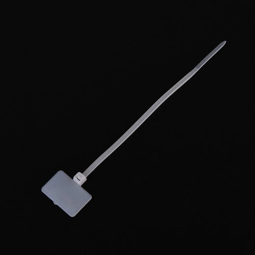 

100Pc Self-Locking Label Tie Network Cable Marker Cord Wire Strap Zip White Zip Ties Write Wire Power Cable Label Mark Tag Nylon
