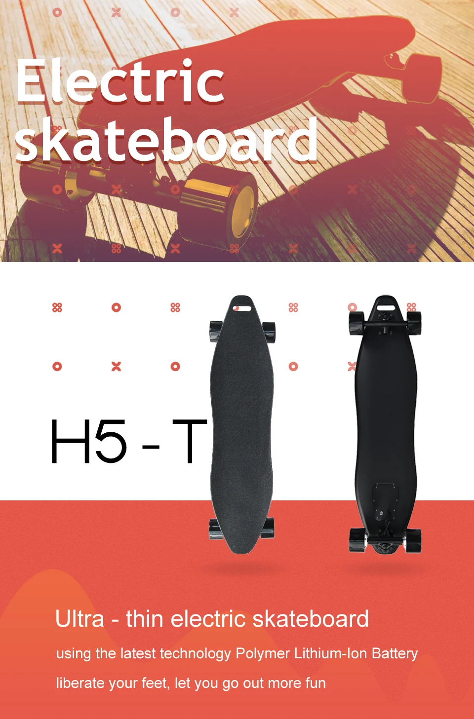 4 Wheel Electric Skateboard Scooter Electrico hoverboard (1)