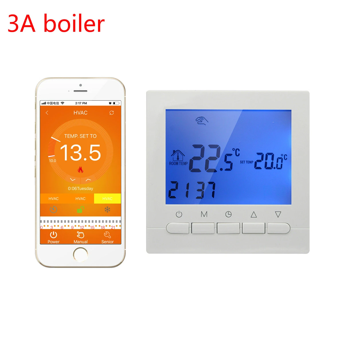 inteligente de pared para de gas, dispositivo de controlado por aplicación de teléfono inteligente, programador semanal de 3A, wifi|heating control|heating wallheating thermostat - AliExpress