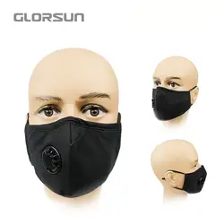 GLORSUN хлопок PM2.5 черная маска от пыли угольный фильтр ветрозащитный Спорт Защита от образования бактерий гриппа лицо