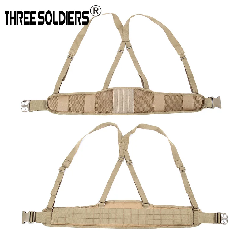 

Adjustable Tactical Belt Man Sport Molle Outdoor Tactical Waist Padded Belt With H-shaped Suspender Military Airsoft for Man