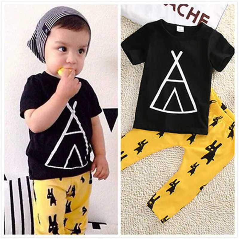 

Newbaby Hot Sell Newborn Kids Baby Boy Girl Clothes T-shirt++Long Pants Fashion Outfits Summer Children Set Age 1-5Y