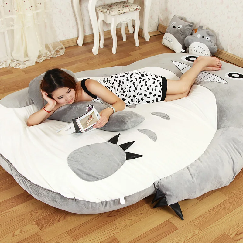 Beli Besar Totoro matelas Tunggal dan Ganda Tidur Raksasa Totoro Tidur Kasur Pad Tatami Kasur Bantal Mewah Bantal Beanbag 5 ukuran