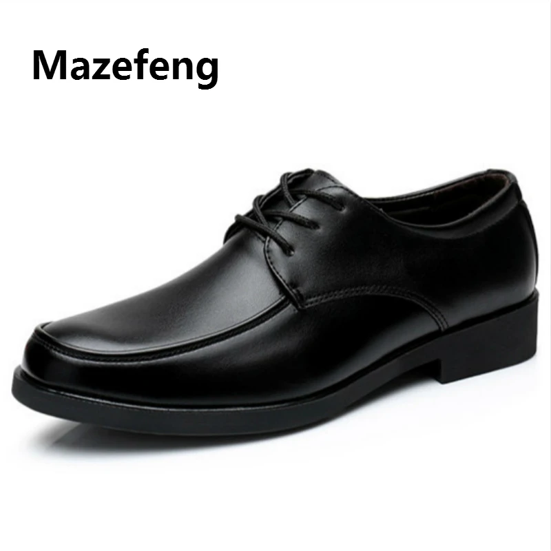

Mazefeng 2019 New Spring Arrival Men Dress Shoes Leather Male Shoes Brand Shoes Men Brogue Shoes High Quality Business Lace-up