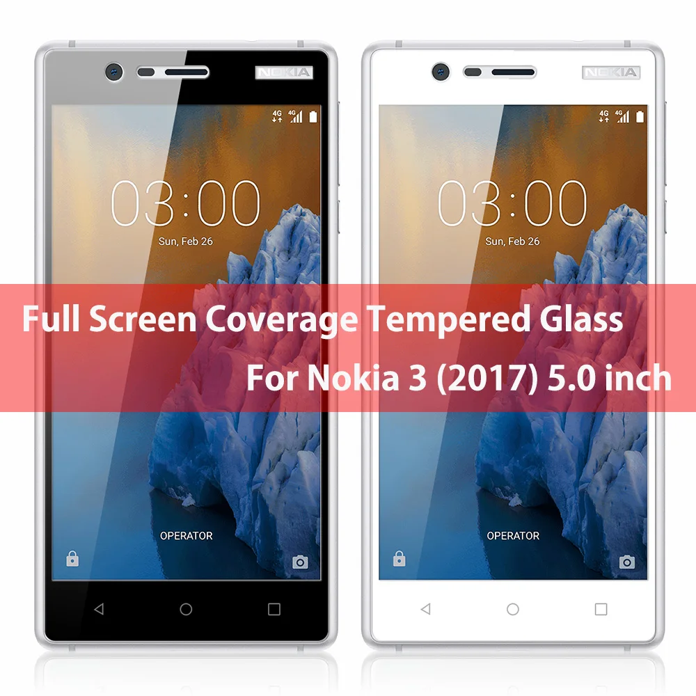 KNO1364_1_Full Screen Cover Tempered Glass for Nokia 3 5.0 inch