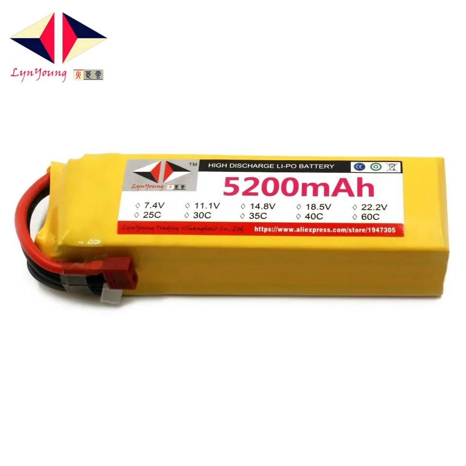 

LYNYOUNG RC truck lipo battery 4S 14.8V 5200mAh 40C For Airplane quadcopter Helicopter drone car