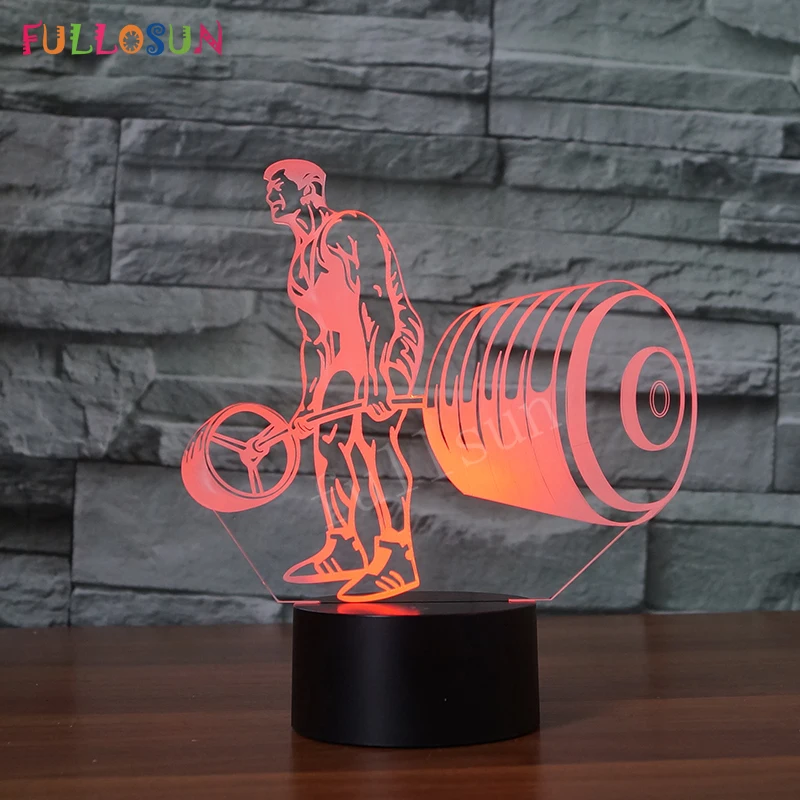 3D USB настольная лампа тяжелая атлетика модель светодиодный креативный светильник s красочный светильник сенсор 3D Сенсорная лампа в качестве подарка