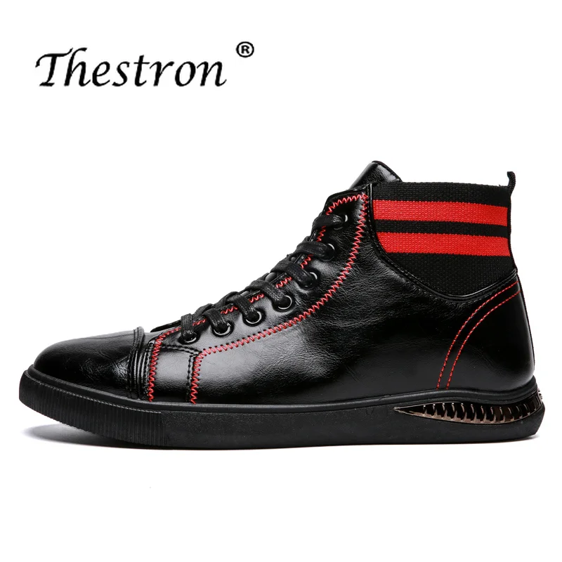

2018 Casual Flat Shoes for Male Black Men Sneakers High Top Men Boots Spring Summer Outdoor Footwear Lace Up Light Mens Sneakers