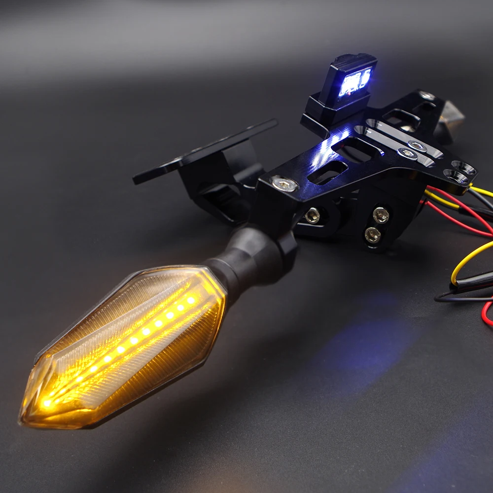 

turn signal light CNC Motorcycle License Plate Holder Flowing For aprilia rsv4 shiver 750 shiver rs 50 rs 125 pegaso 650 Covers