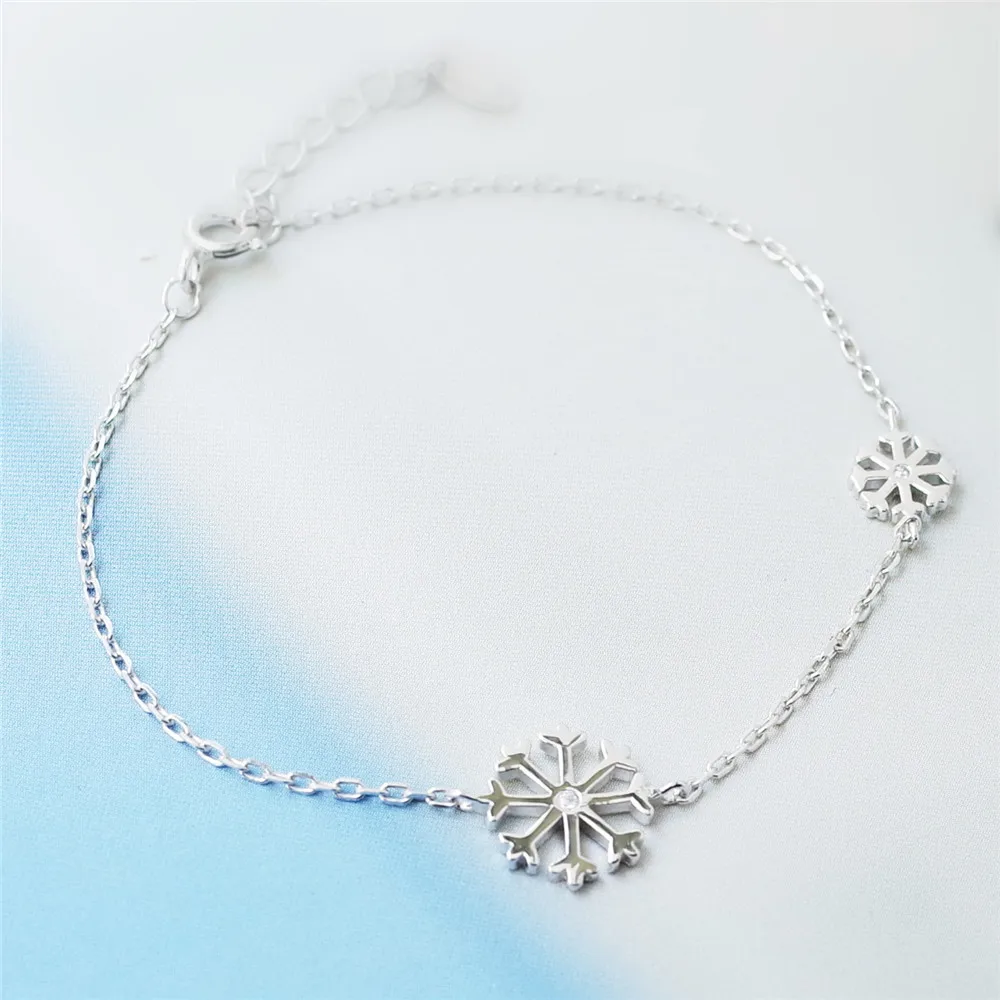 snowflake bracelet 100% 925 Sterling Silver Jewelry fashion hypoallergenic bracelets for women gift