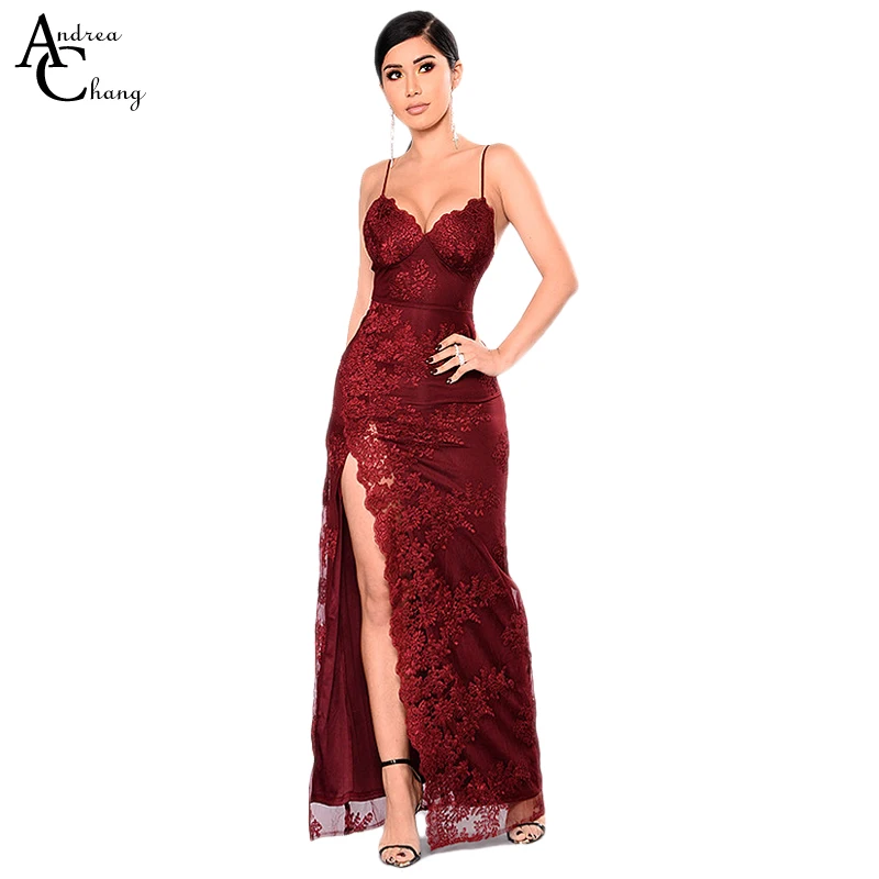 

Spring summer woman dress vintage pattern floral pattern embroidery white burgundy dress gown side split floor length sexy dress