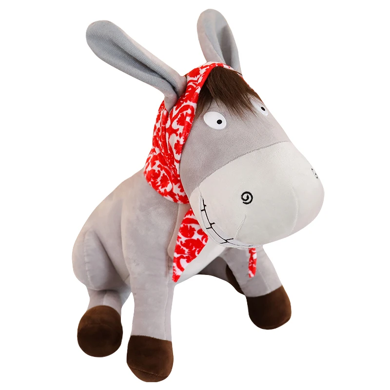 

25/45/60cm Chinese Style Creative Cartoon Gray Donkey Plush Toys Cute Soft Stuffed Animal Toys Doll Funny Birthday Children Gift