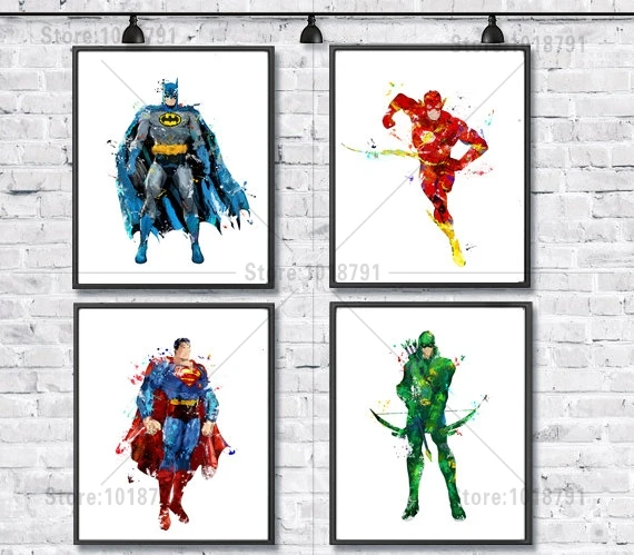 5d Diy Elmas Boyama Batman Superman Yesil Ok Flas Ev Dekorasyon
