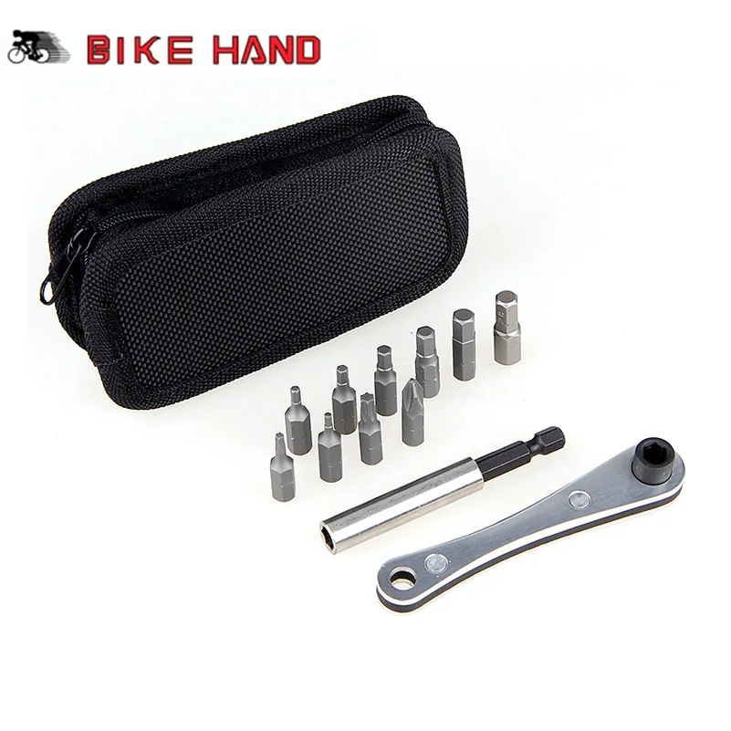 Набор инструментов для велосипеда BIKEHAND комплект 10 в 1 Футляр ремонта горных