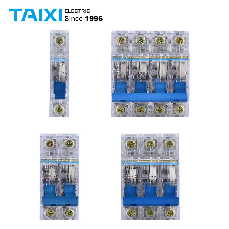 

DZ47 Transparent Shell 1P 2P 3P 4P C16A Mini Circuit Breaker 60Hz AC220 3A 16A 20A 40A 63A C D Curve LV Circuit Breaker