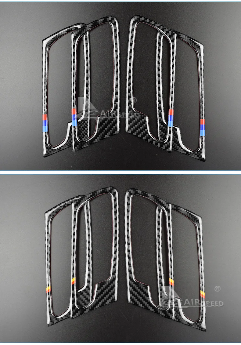 Carbon Fiber Car Interior Door Handle Cover Stickers Decoration Mouldings for BMW E70 X5 E71 X6 2008-2014 Accessories (5)