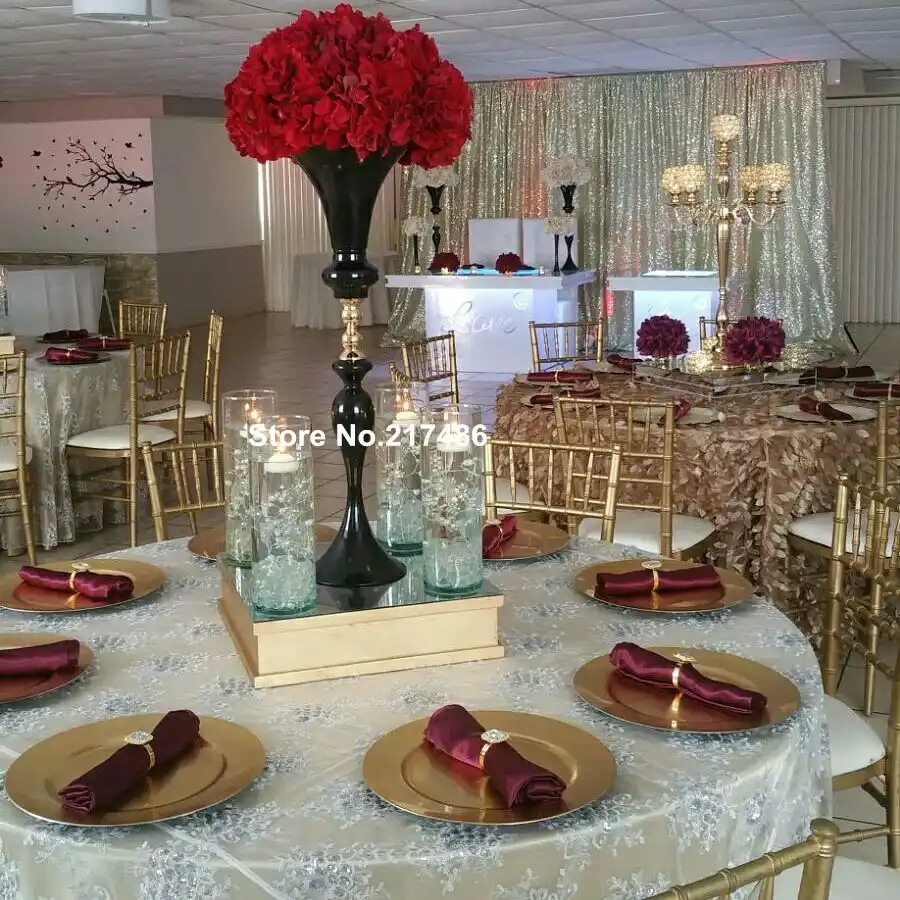 wholesale beautiful tall metal flower vase black paited flower stand