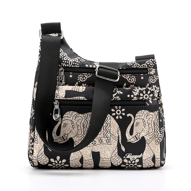 Ceny Kobieta wodoodporny Nylon kwiaty torba na ramię torby dla kobiety 2019 lato nowa torba torebka kobieca do noszenia na ukos torebka bolsa