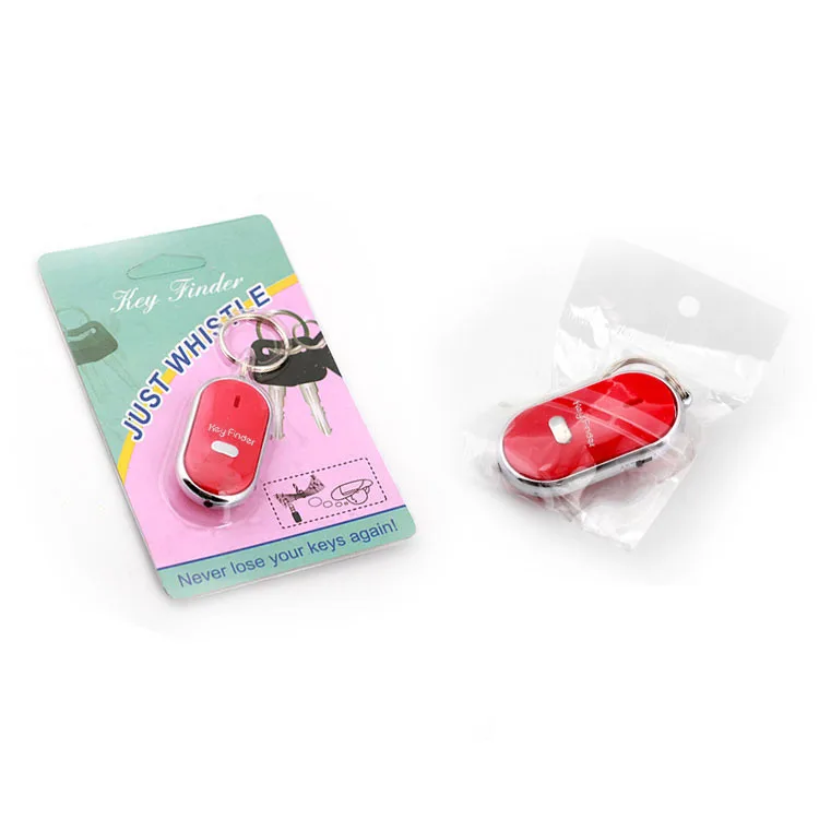 Key Anti-Lost Find Object Key Machine Whistle Finder Led Luminous Sound Control Keychain Sound Control Alarm Random Color