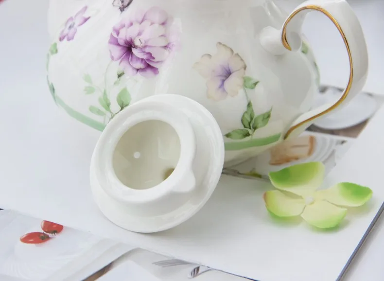 YeFine керамический сервиз для послеобеденного чая, корейский стиль, Бабочка любит цветы, керамический чайный сервиз из костяного фарфора, чайный горшок и чайные чашки