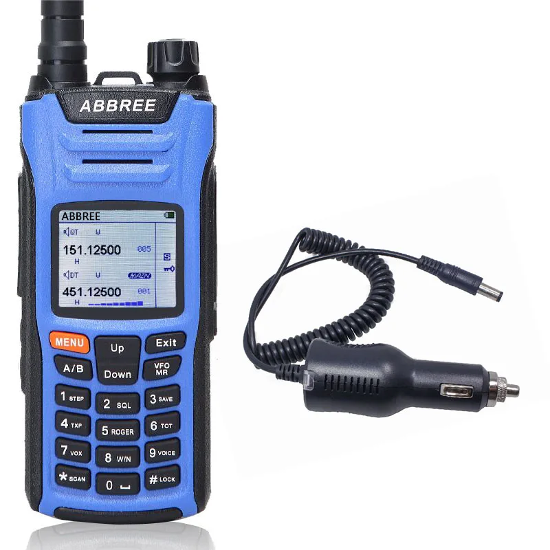 ABBREE AR-F6 рация Многополосная многофункциональная VHF UHF DTMF 999CH VOX DTMF SOS сканирование секундомер Ham двухстороннее радио - Цвет: add car charger