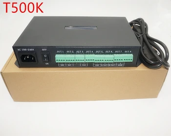 

T-500K controller Computer online RGB Full color led pixel module controller 8ports support up to 300000 pixels ws2801 ws2812b