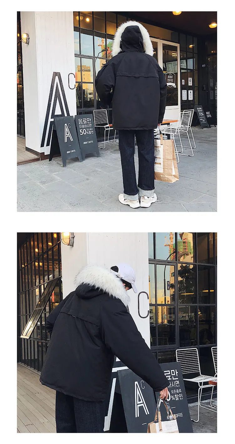 AreMoMuWha зимний меховой воротник хлопок мужская Корейская версия свободный японский мульти-карман оснастка хлопок одежда Студенческая куртка qx251