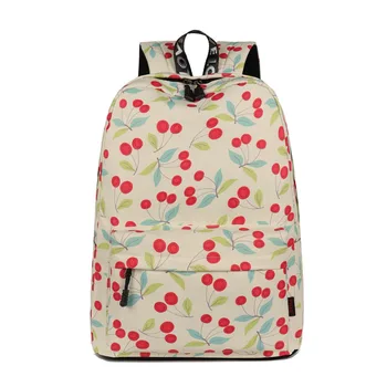

3PCS / LOT New School Backpack Women Casual Fruit Printing Daily Laptop Backpack Large Travel Haversack Sac a dos