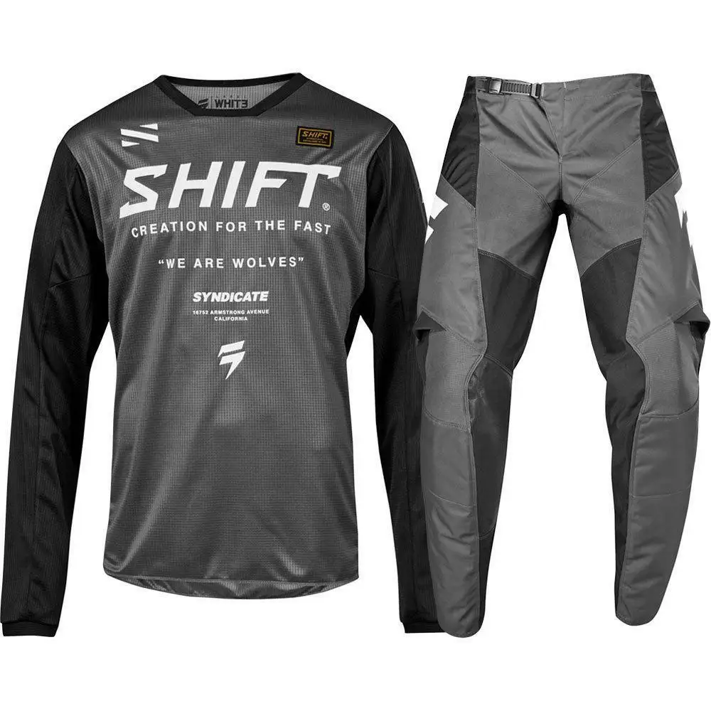 

2019 NEW MX WHIT3 Label Gray Jersey Pants Adult Motocross gear set Motobiker Racing Gear Combination