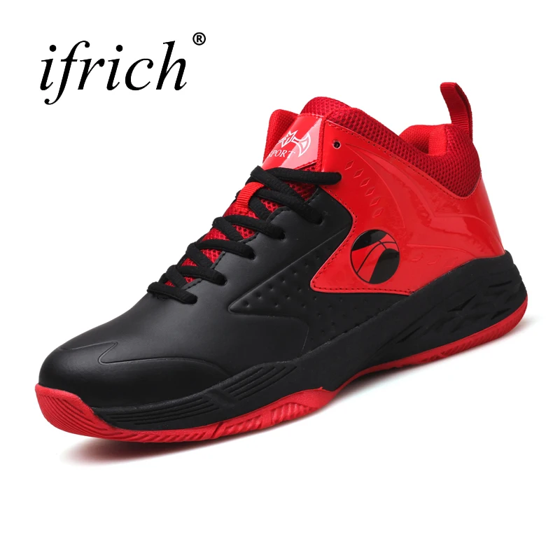 

2017 New Wearable Basketball Shoes for Men Blue Red Sport Boots Men Lace Up Designer Sneakers Men Rubber Basketball Sneaker Male