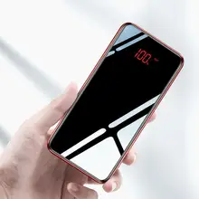 30000 мАч type-C power Bank модный зеркальный портативный светодиодный зарядное устройство для мобильных телефонов внешний аккумулятор power bank для iPhone Xiaomi