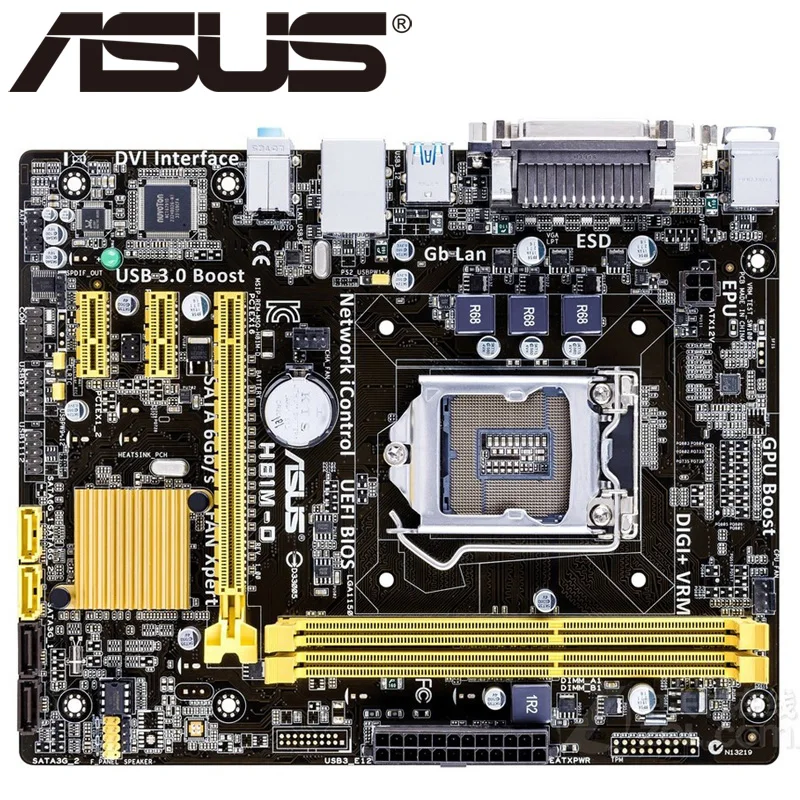 Asus H81M-D настольная материнская плата H81 Socket LGA 1150 i3 i5 i7 DDR3 16G Micro-ATX UEFI биос оригинальная б/у материнская плата горячая распродажа