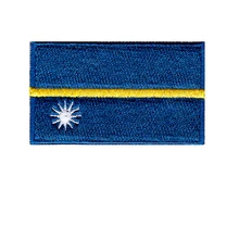 Флаг Науру Вышитый Флаг патч, DIY для одежды из ткани пасты. Швы можно облепить и наклеить, персональный заказ