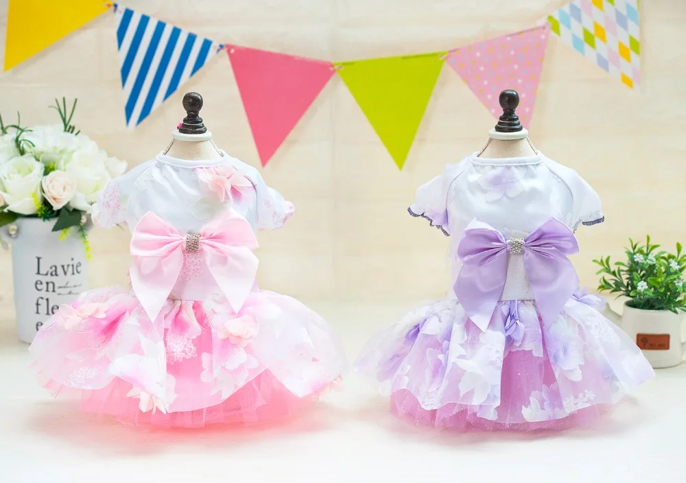 

Dogbaby Spring Summer Pet Dog Dress Clothes In Flower Fairy Style From S to XL Cheap Puppy Dogs Dress