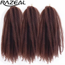 Razeal 5 пакетов 1" Afro Kinky Marley плетенки волосы крючком косы синтетических плетение волос высокого Температура волокно