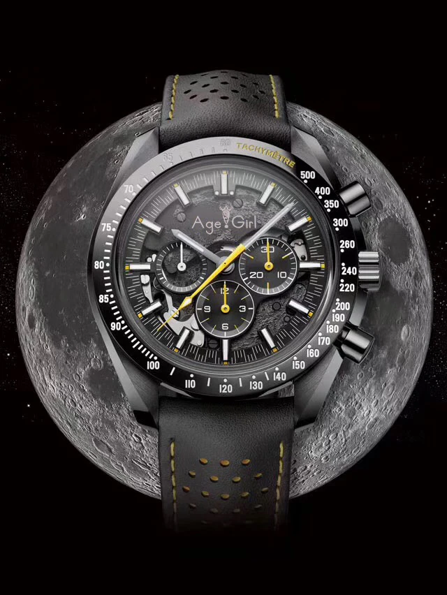 

Luxury Brand Men Automatic Mechanical Watches Speed Full Black Leather Canvas Luminous Gent Red Blue Yellow Line Moon Watch AAA+