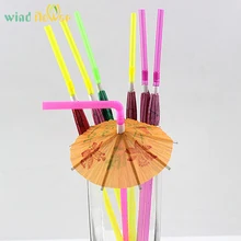 Сон-трава 48 шт зонтик форма соломы гибкий пластиковые соломинки для питья Дети День рождения/свадьба/бассейн вечерние украшения Suppli