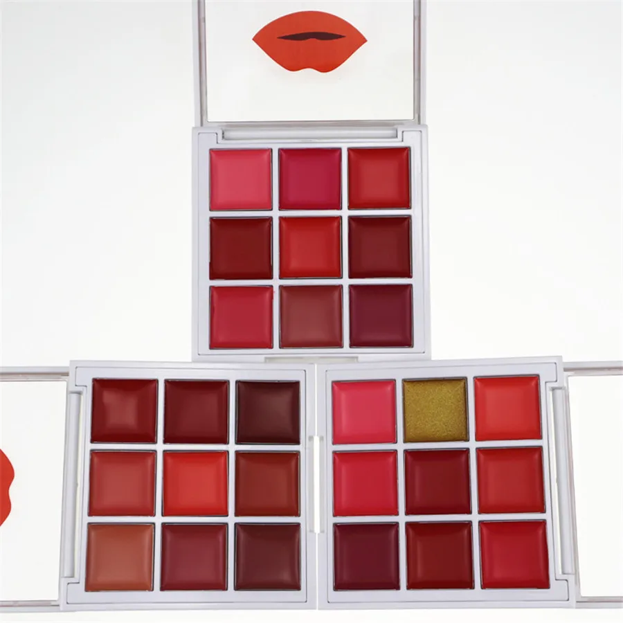 

NOVO Brand Fashion 9 Colors Matte Palette Lipstick Lip Tint Makeup Scrub Gloss Moisturizing Red Nude Make up Set Korean Cosmetic