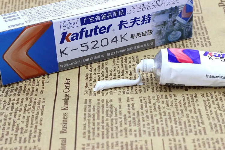 Kafuter 80 г K-5204K светодиодный теплопроводный силиконовый процессор связывающая липкая быстросохнущая термальный крем изгибаемый коэффициент 1,6