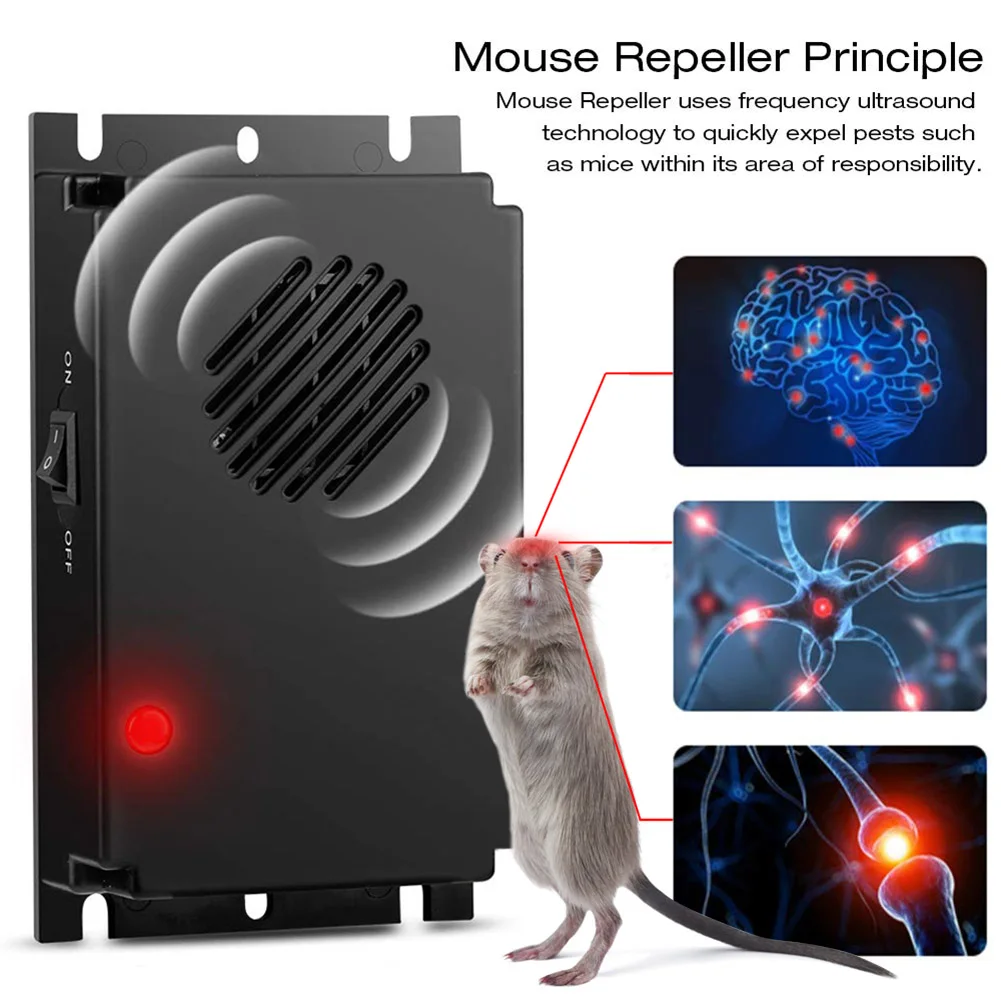 

Auto Ultrasonic Rodent Repeller with LED Night Light for Anti-martens Weasels Foxes MYDING