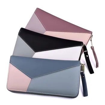 

Leather Women's Long Wallets Zipper Clutch Bag Ladies Card Phone Coin Purse