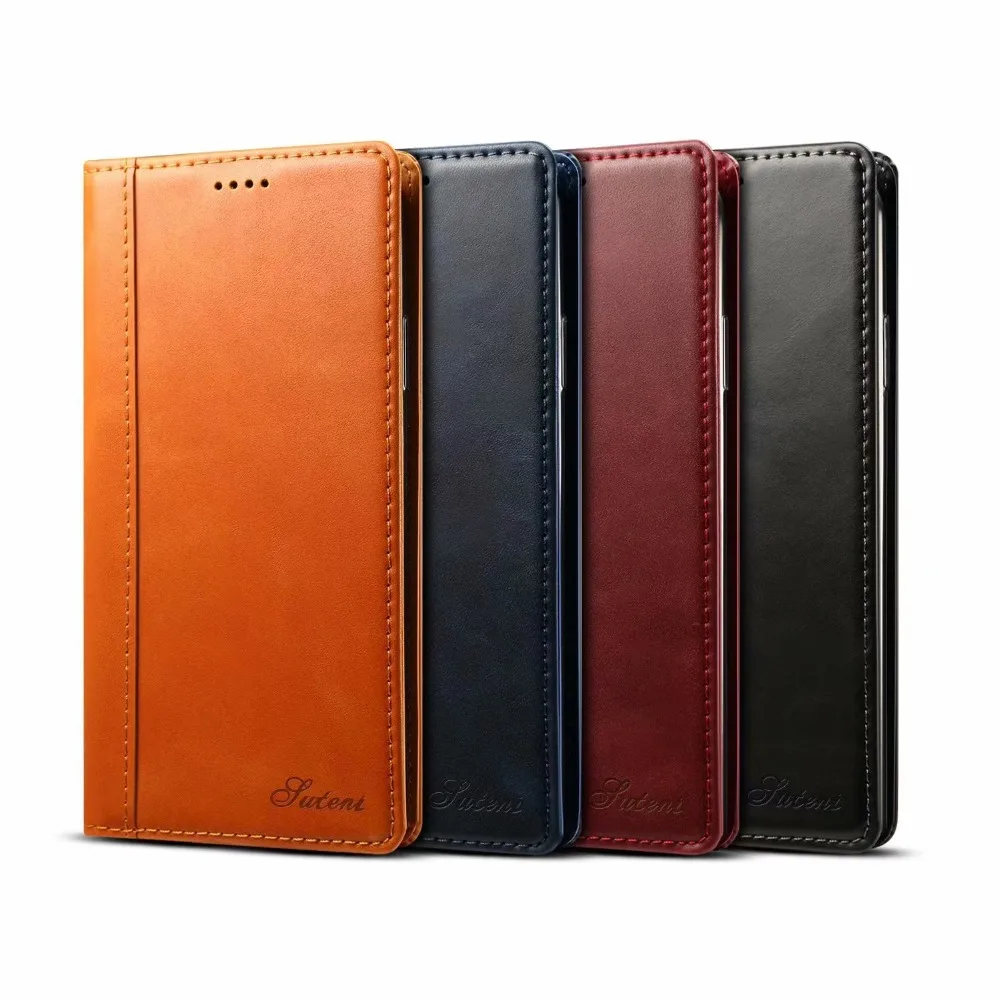 

for iphone x case Leather Wallet cow iPhone 8 plus Folio Flip Cover xs max Card xr Slots Holder Coque Business men 7plus Brown