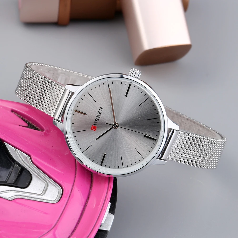 hot fashion quartz watch for women casual ladies watch free shipping waterproof elegant golden steel mesh band (35)