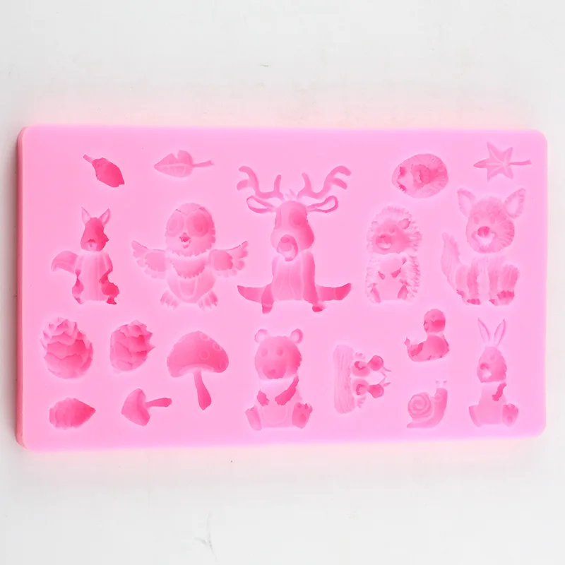 3D Животные шоколадные Силиконовые формы ручной работы сова олень собака утка форма для конфет Глина Плесень Рождественский капкейк помадка торт украшения инструменты