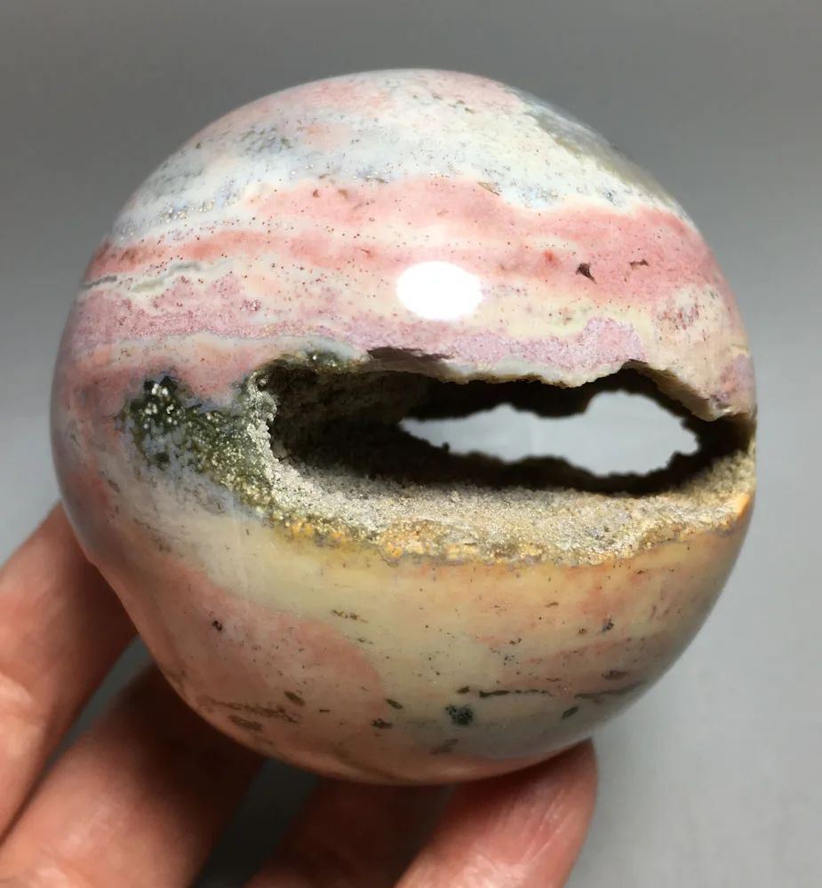 

450g NATURAL OCEAN JASPER QUARTZ CRYSTAL BALL HEALING crystal glass