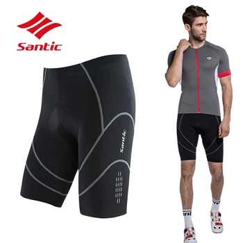 

Santic Cycling Shorts Men Summer Reflective Shock-proof Bicycle Bike Downhill Triathlon With 4D Padded Mountain Road Bike Shorts