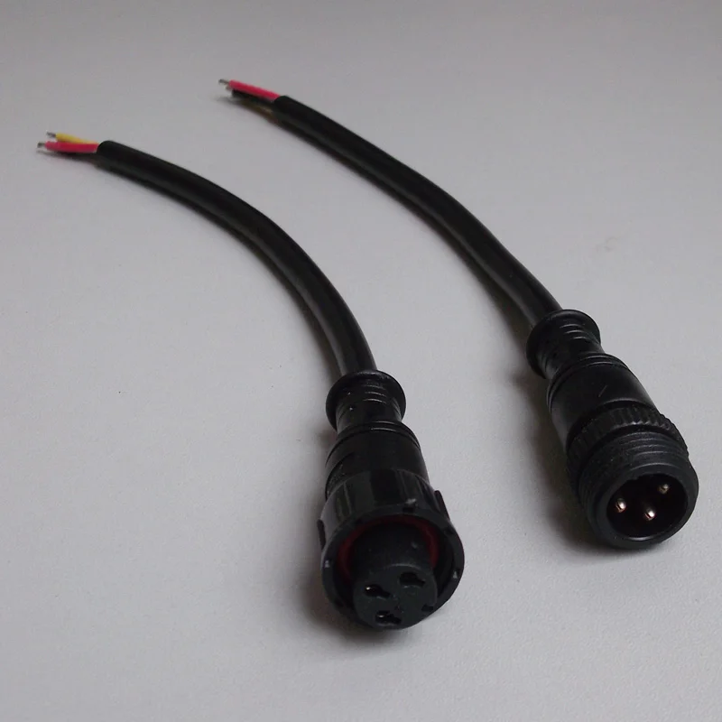 500Set/Lot 3 Pin Waterproof Cable DC Power Adapter Connector Plug Wire